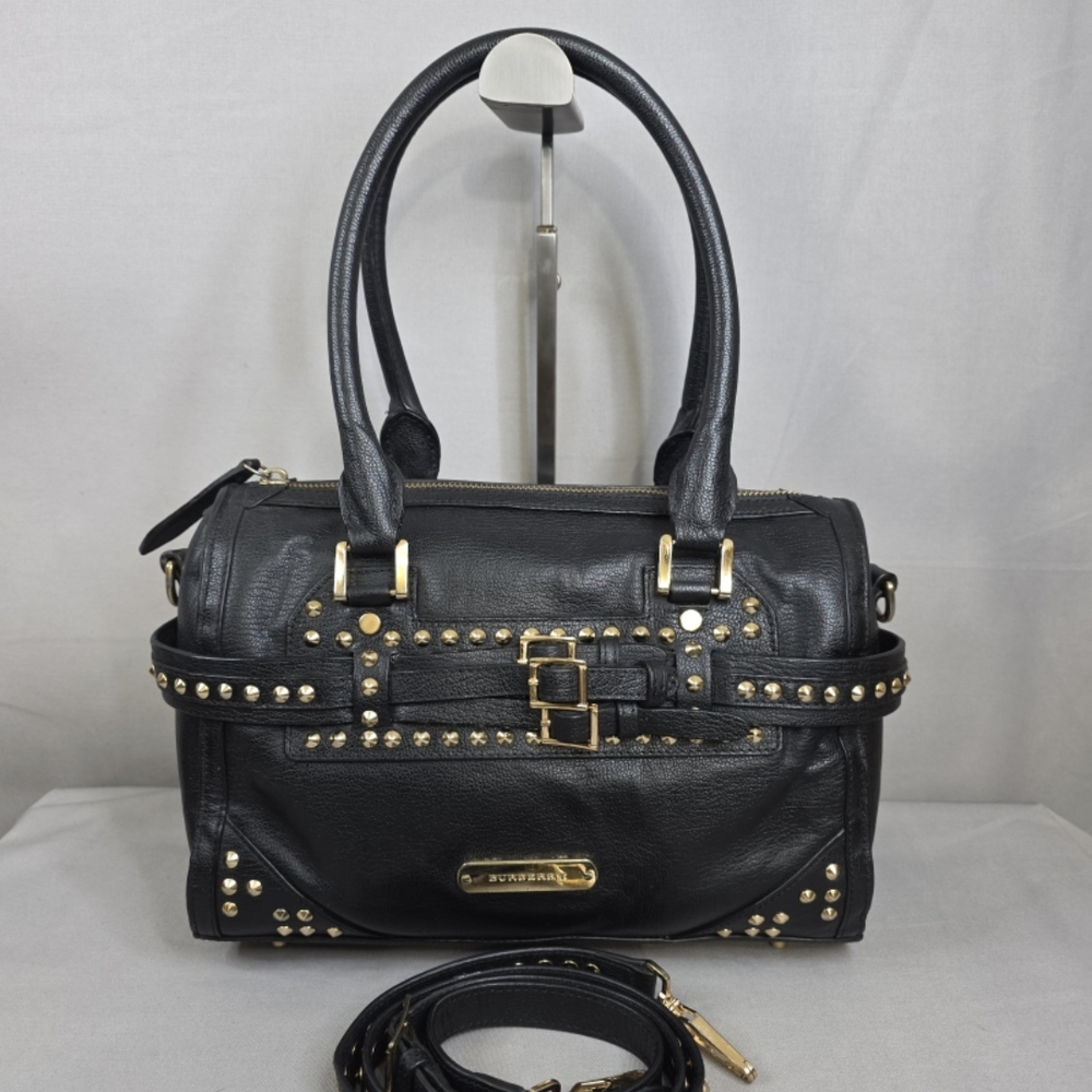 Burberry Alchester Black Studded Handbag-authenticated